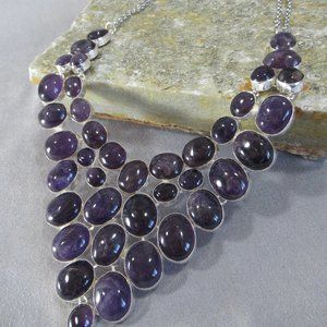 Dramatic Amethyst Necklace, Earth-Mined Riviere